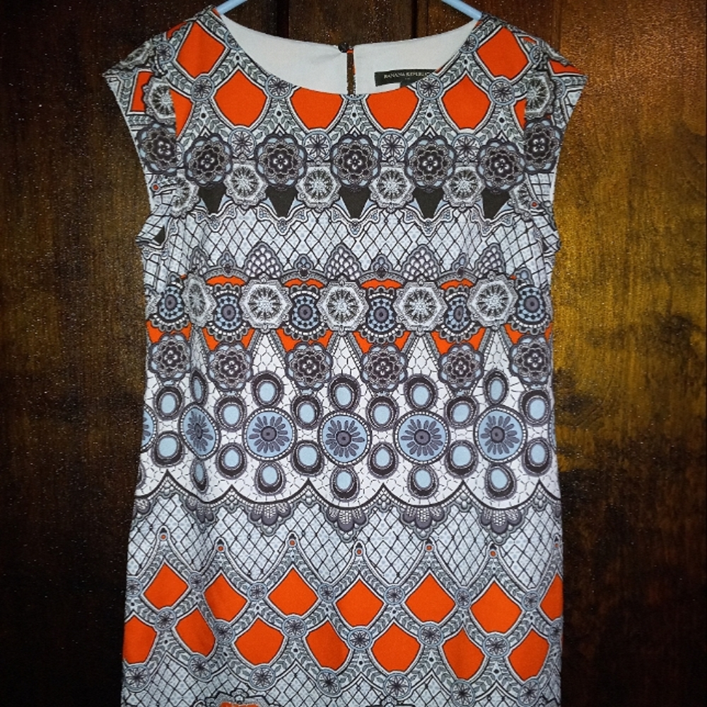 Banana Republic: boho/paisley short sleeve multi-colored dress 🧡 - Picture 2 of 4